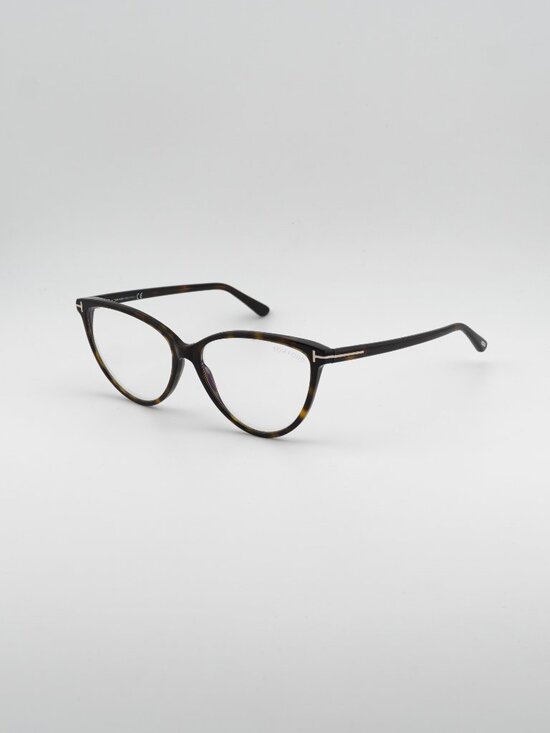 Tom Ford FT5743-B 052 Eyeglasses Havana 57mm Cat Eye Frame